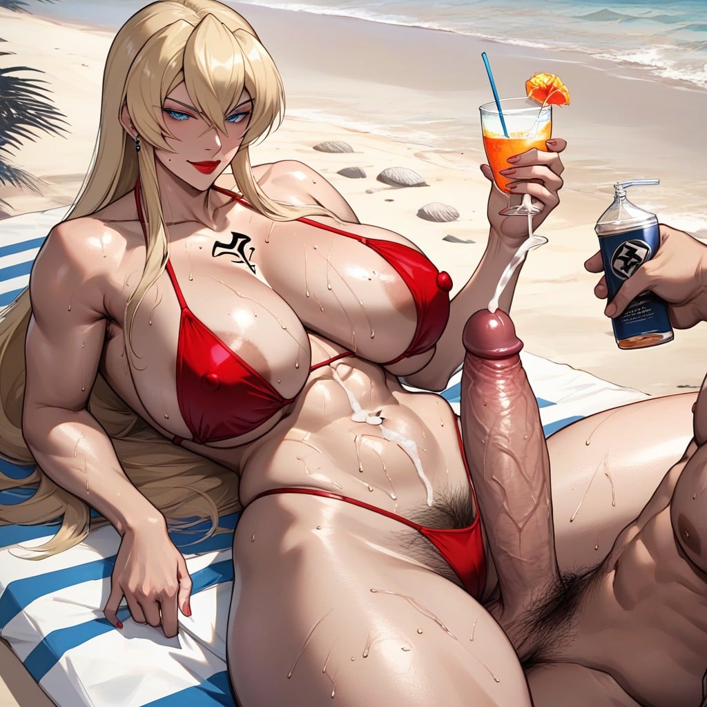 Pubic Hair, Holding A Drink, Ultra Precise Details Hentai AI Porn