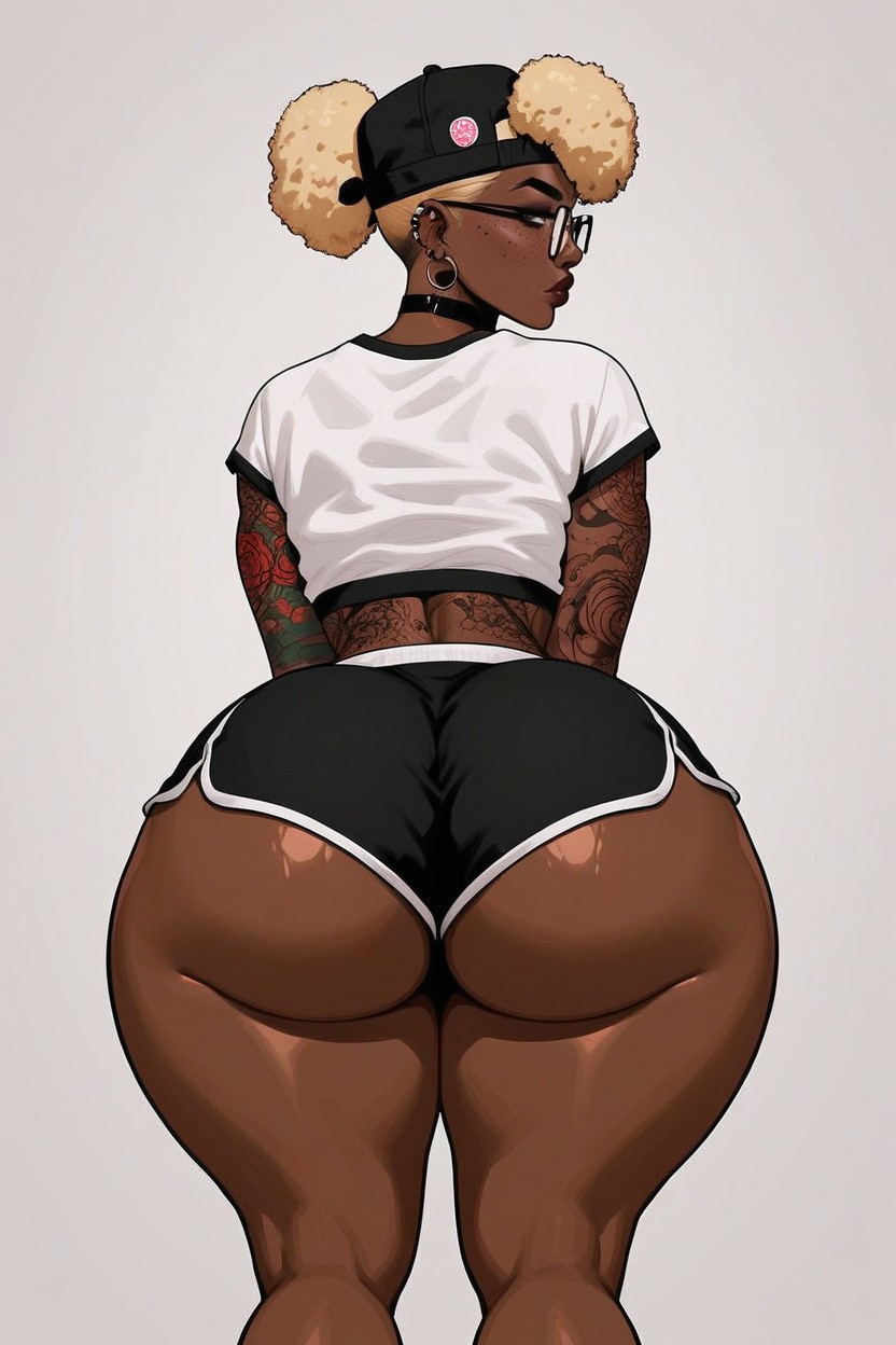 Cap, Thick Thighs, Tattoo AI Porn