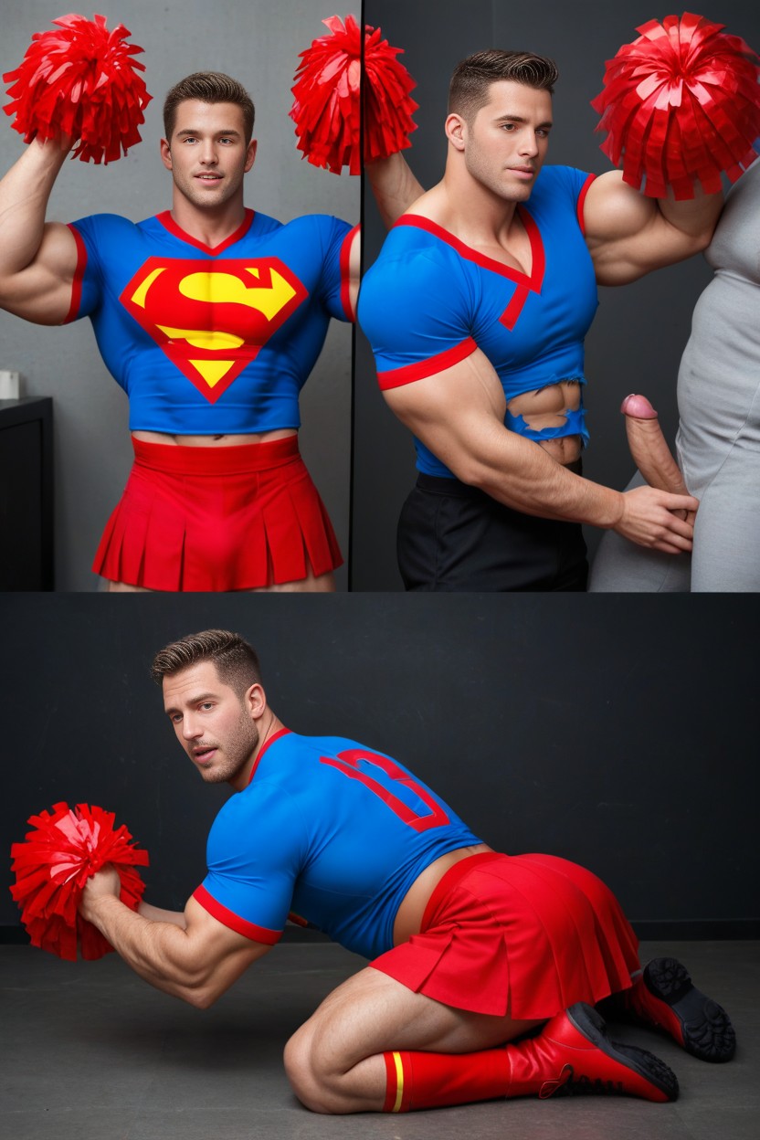 Before And After, As A Man Massive Muscles, More Muscles AI Gay Porn