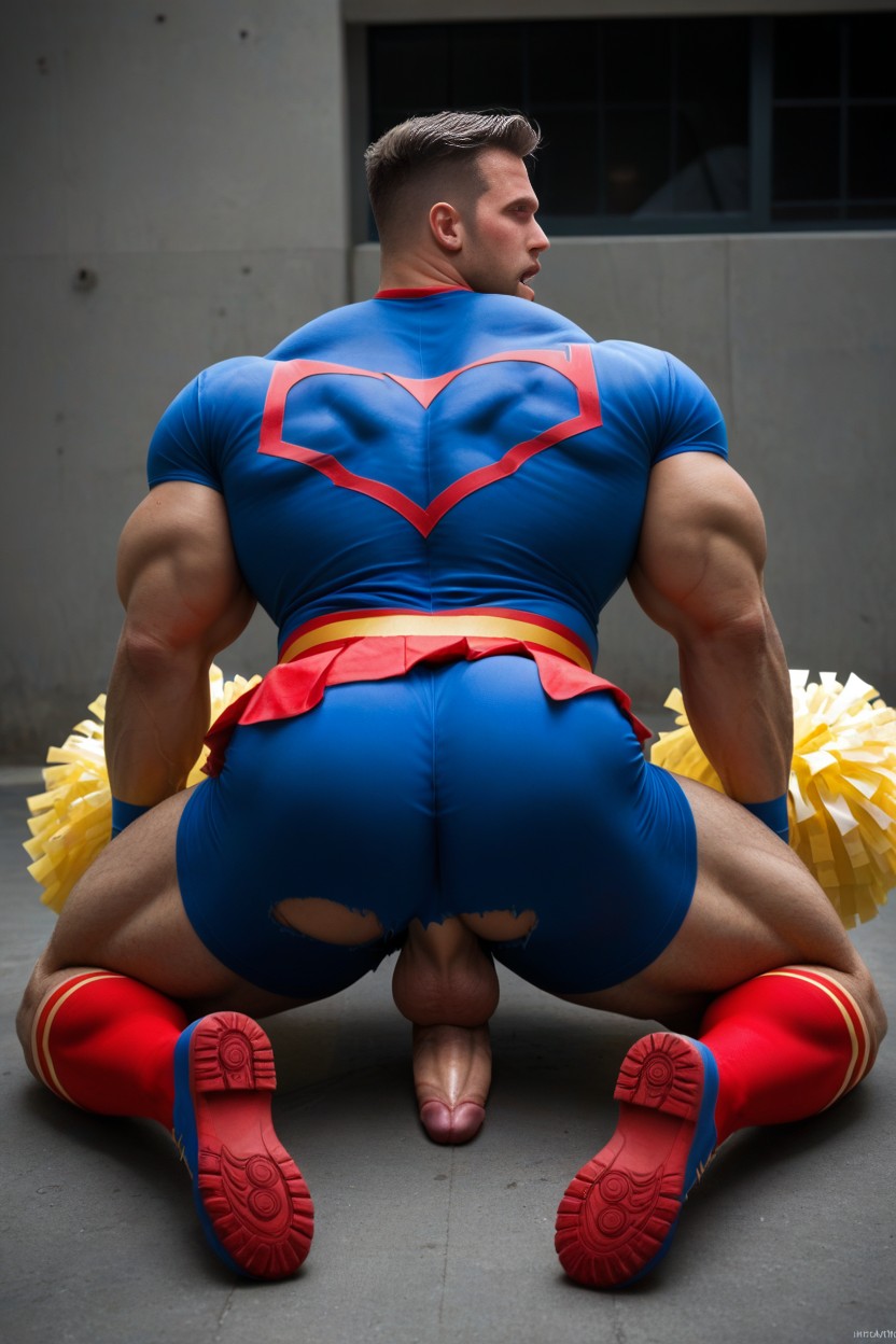 Superhero, Kneeling, Big Ass AI Gay Porn