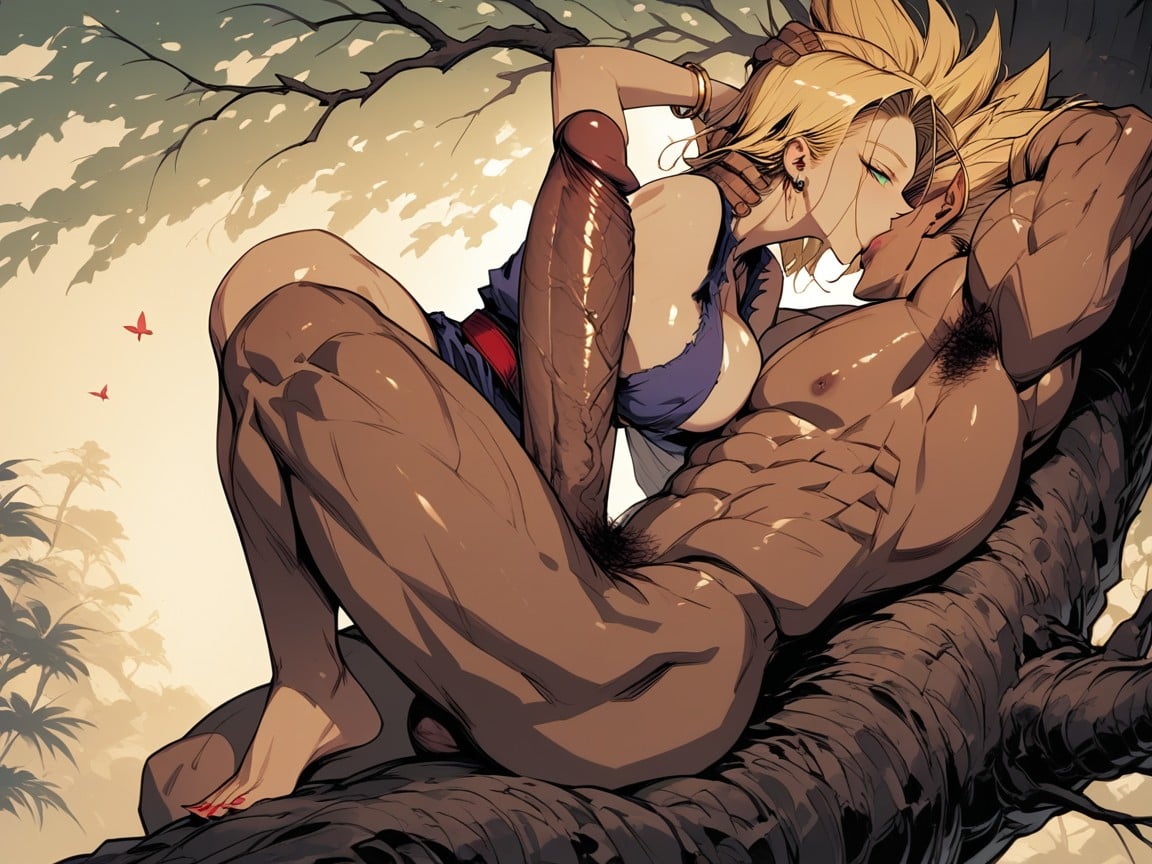 Laying On The Branch Of An Old Tree, Full Body, Detailed Face Hentai AI Porn