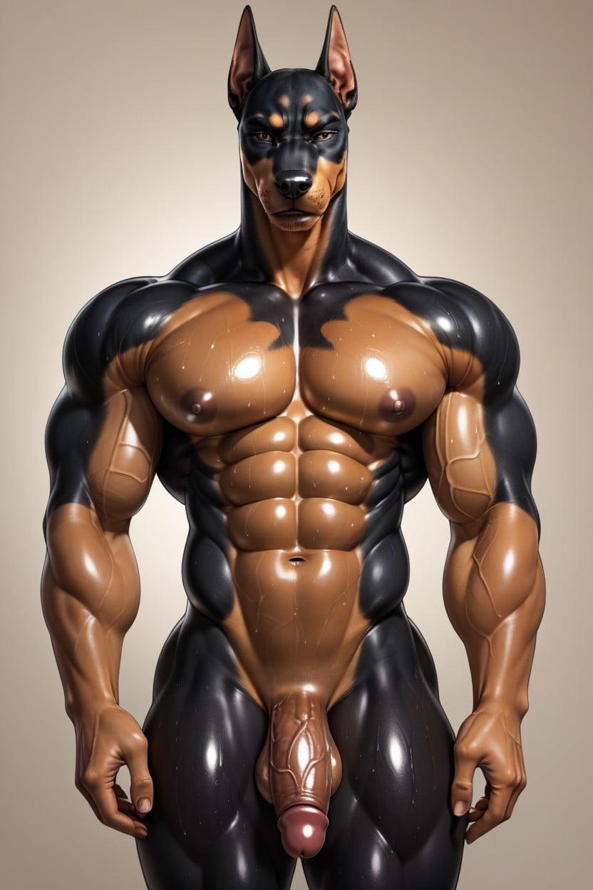 Muscular, Black Fur, 18+ 퍼리 AI 포르노