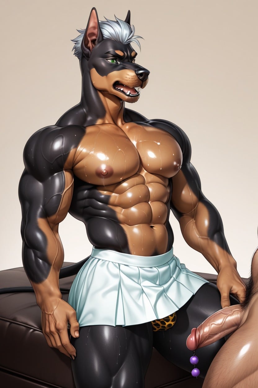 Oiled Skin, Muscular, Oiled Skin Furry AI Porn