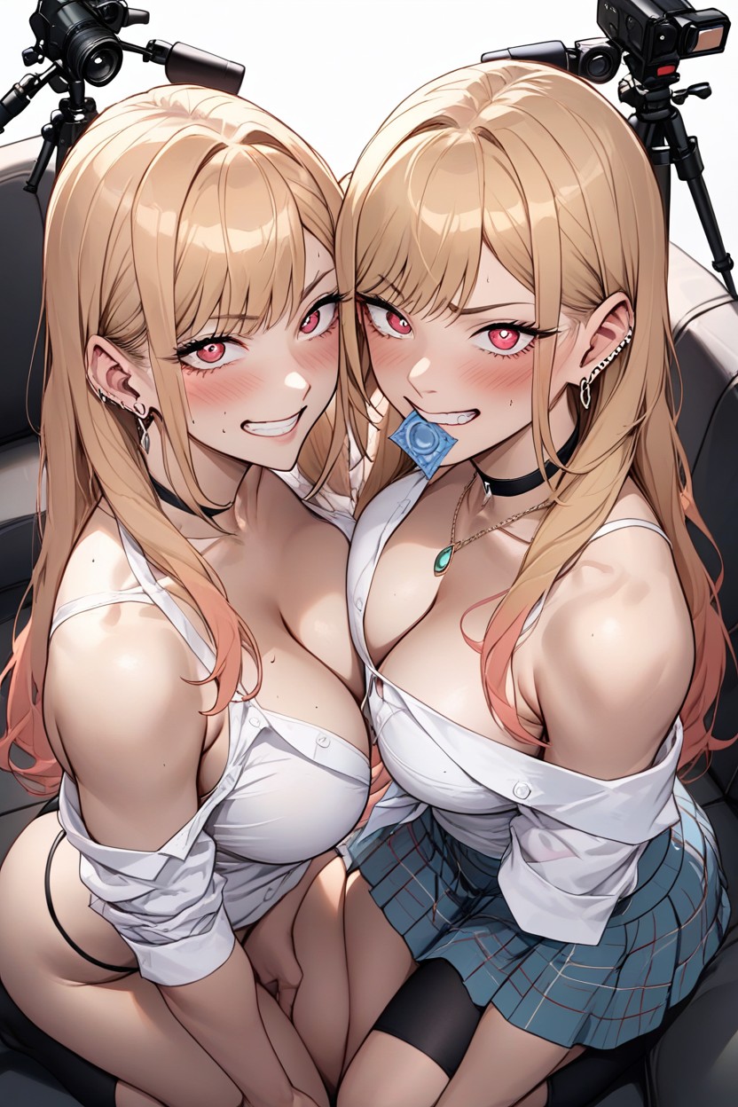 On Knees, Cleavage, Looking At Viewer Hentai AI Porn