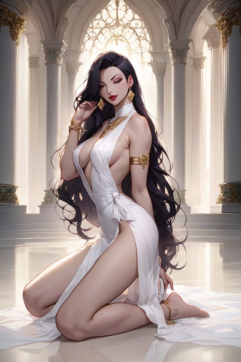 Rear View, Thighs Exposed, Black Hair Hentai AI Porn