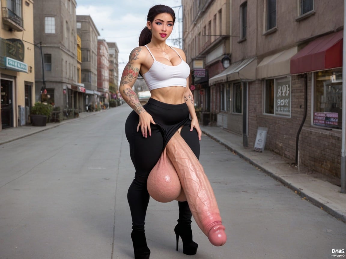 Skinny, Futanari, Hyper Testicle Expansion Shemale AI Porn
