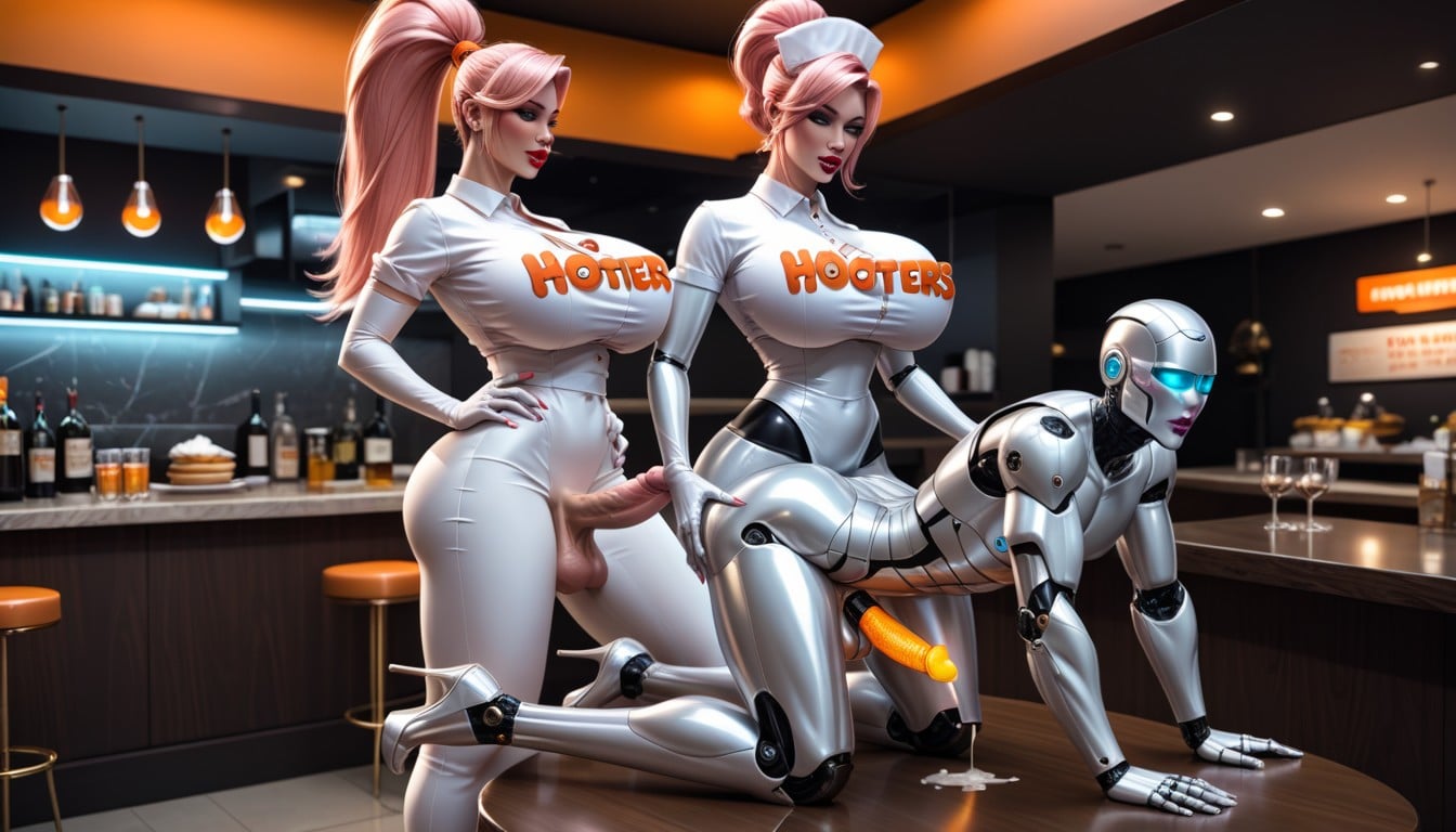Submissive Human Male On All Fours, Latex Suit, Male Gets Penetrated Doggystyle Shemale AI Porn