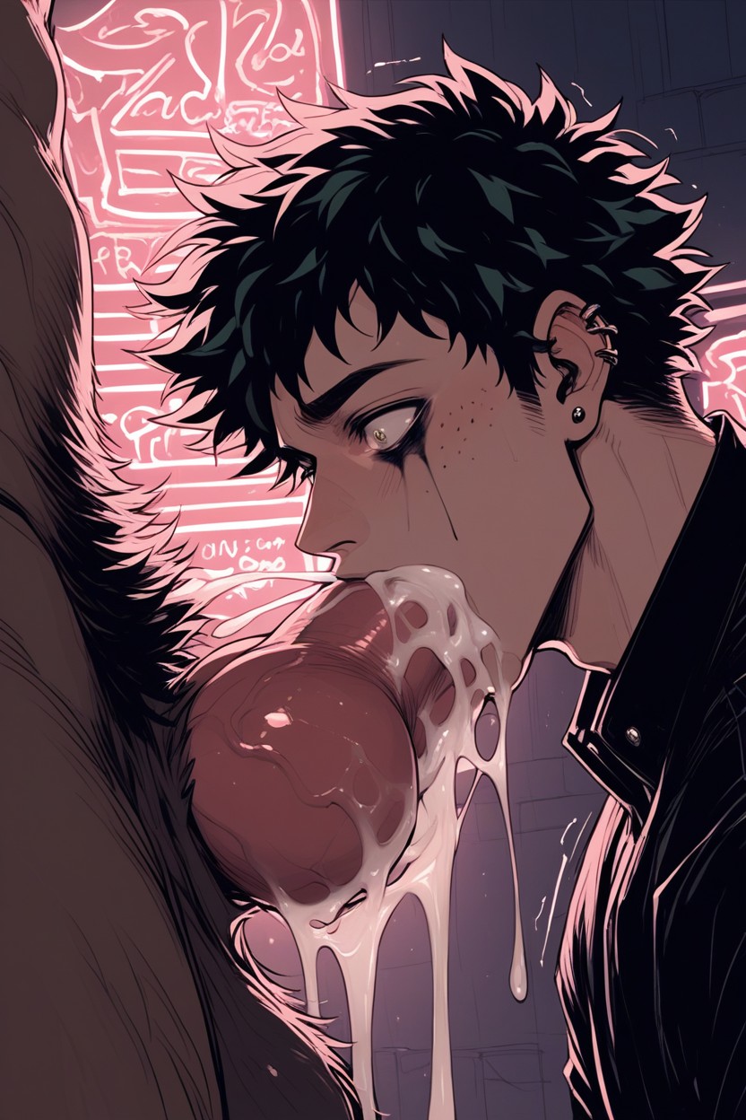 Gigantic Knotted Cock, Eyes Wide Open, Close Up Hentai AI Porn