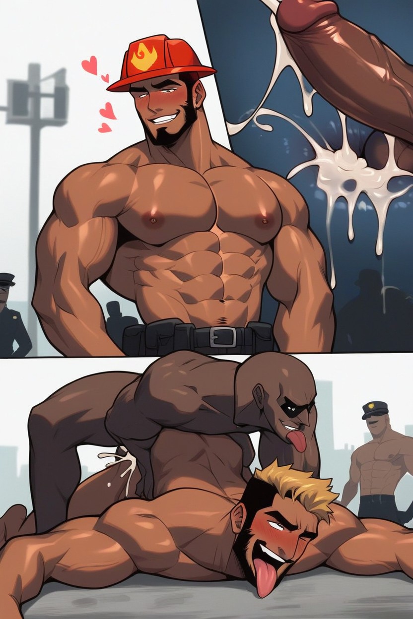 Holds His Ass Cheeks, Many People Around, Focus On Ass AI Gay Porn