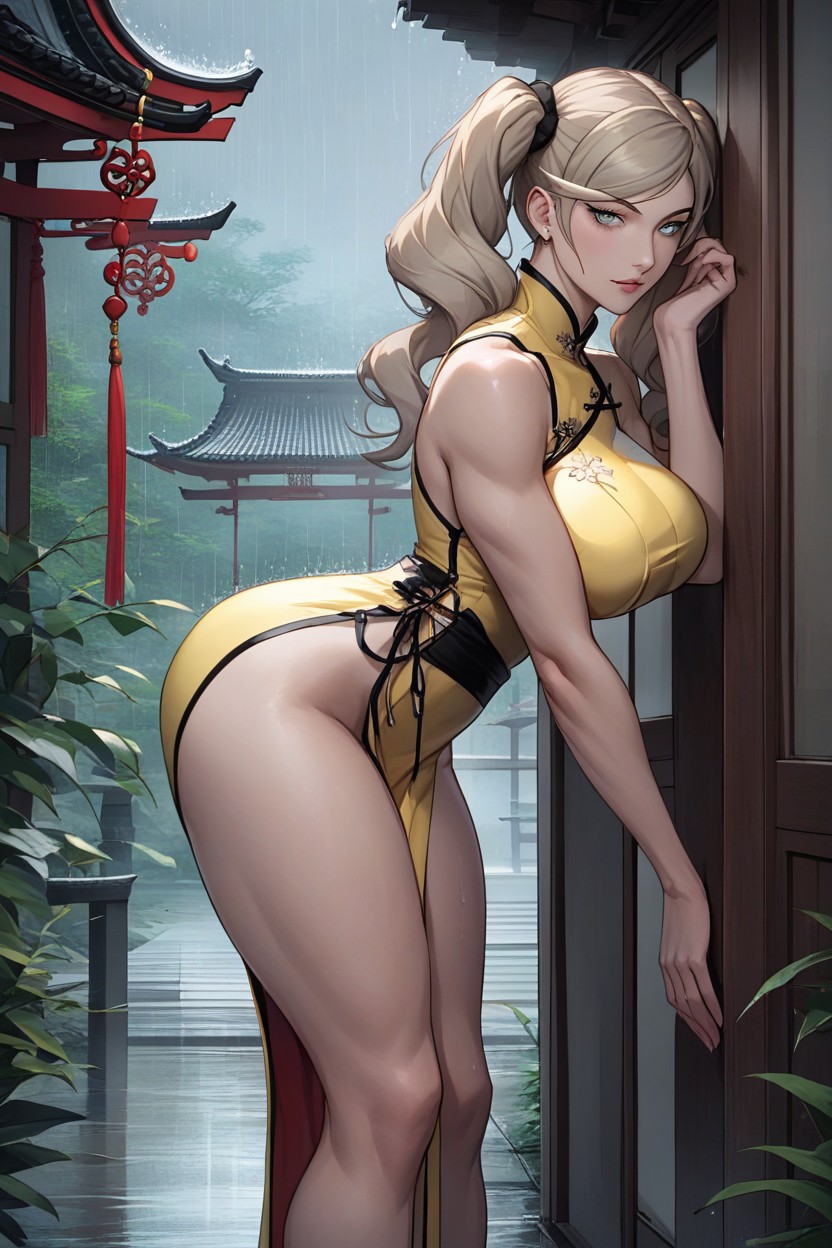 Massive Ass, Side View, Large Breasts Hentai AI Porn