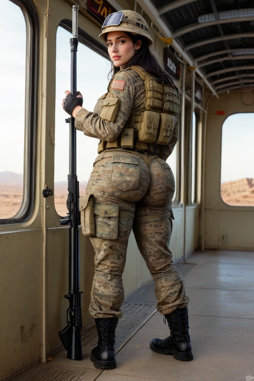 Full Body Armor, Standing, Porcelain Skin AI Porn