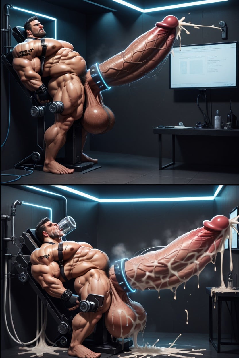 Legs Spred Out, Panic Face, Multiple Views AI Gay Porn