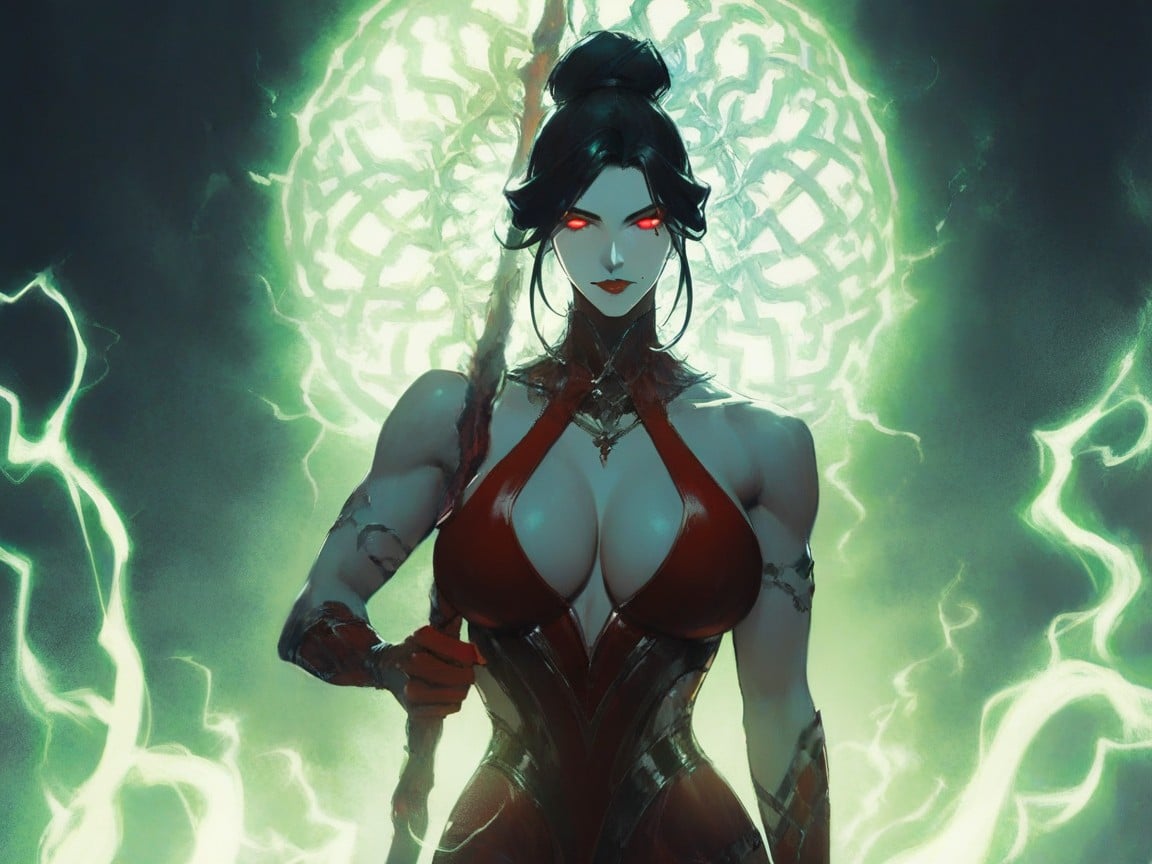 Dark Red Hair, Long Breast Width, Upturned Breasts AI Porn