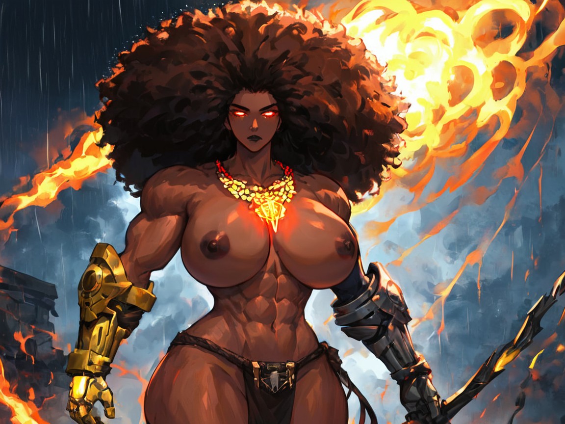 Neon Glowing Stone Left Arm, Expressionless, Long Shoulder Width Hentai AI Porn