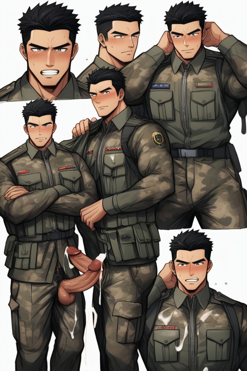 Military, Bukakke, Erection AI Gay Porn