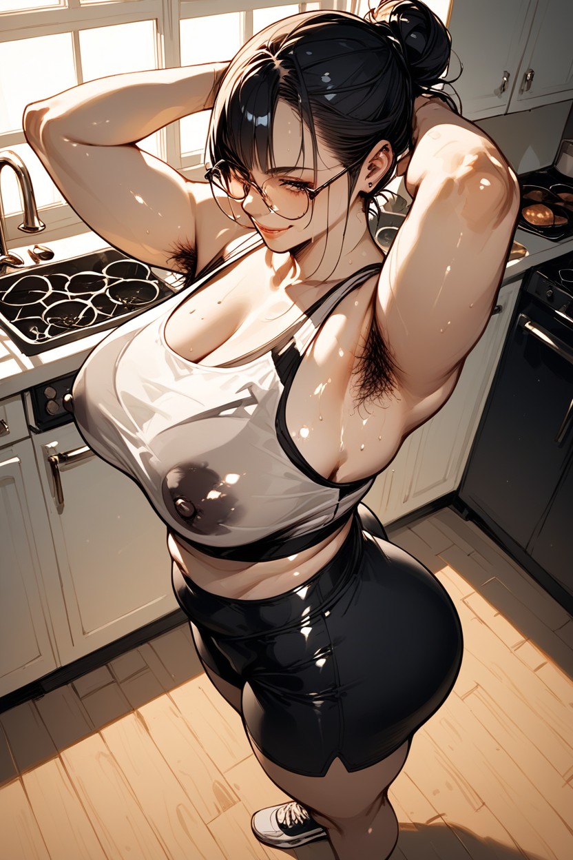 Armpit Hair, Arms Up, Sporty Shorts Hentai AI Porn