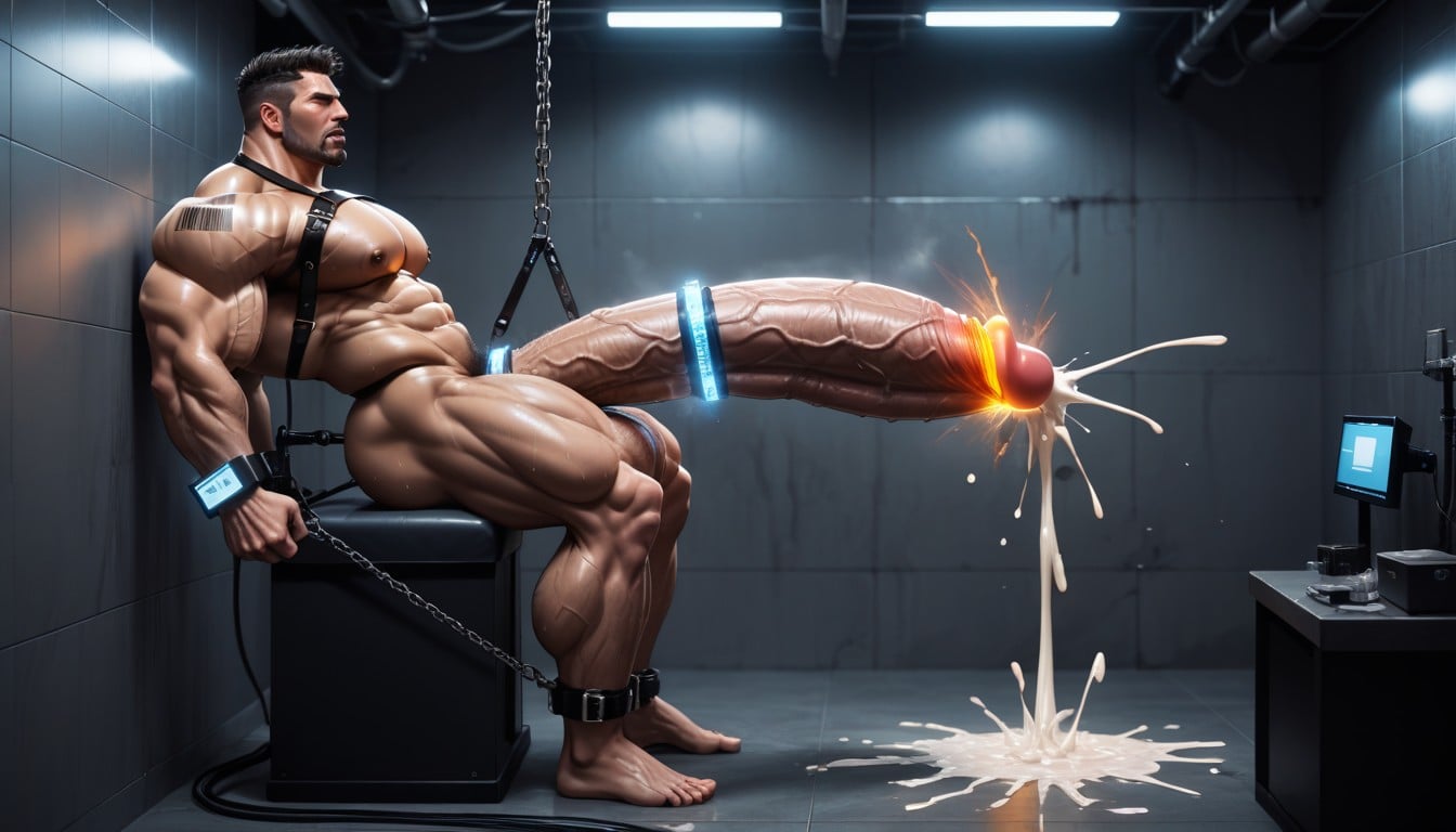 Masculine, Fit Muscular Body, Dildo In Mouth AI同性戀黃片