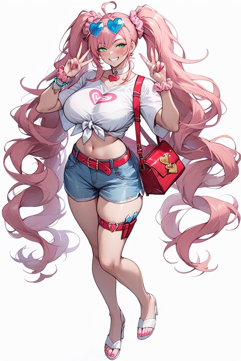 Green Eyes, White Choker, Fingernails Hentai AI Porn