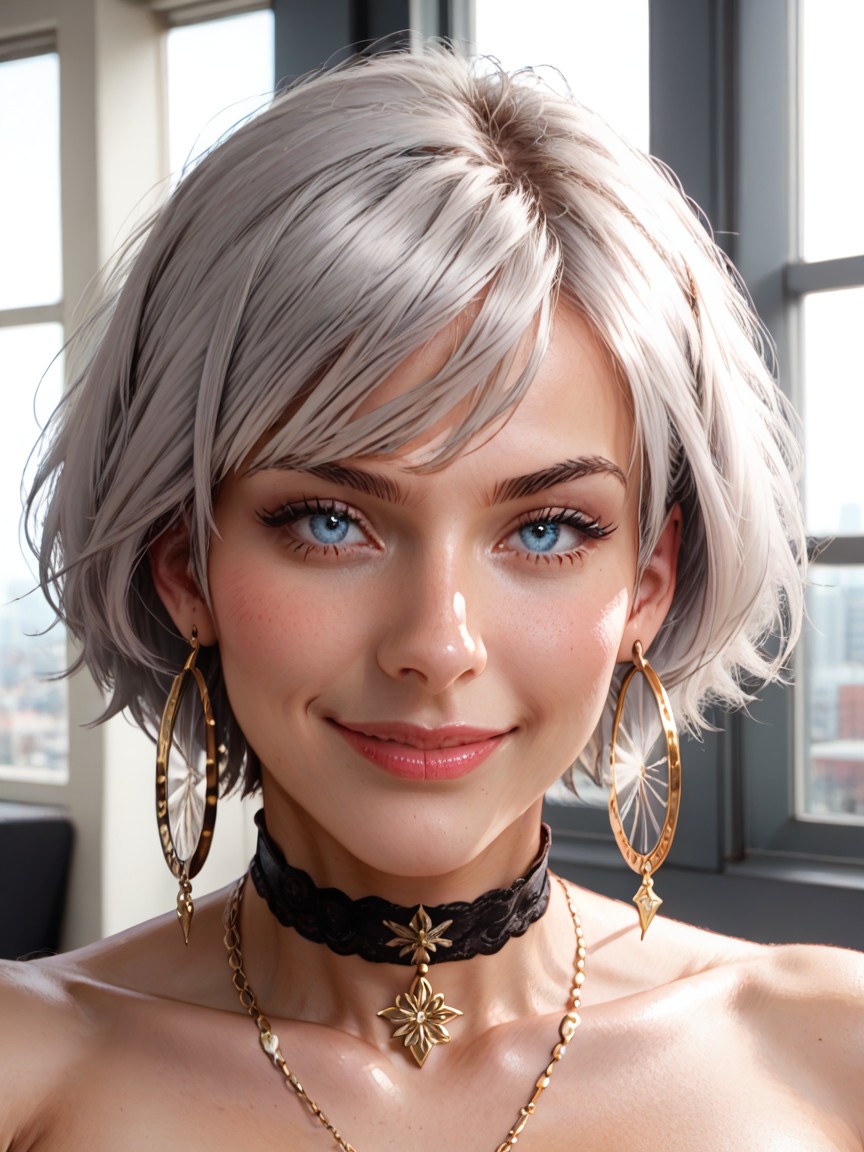 Attractive Timid, Delicate Features, Hdr AI Porn