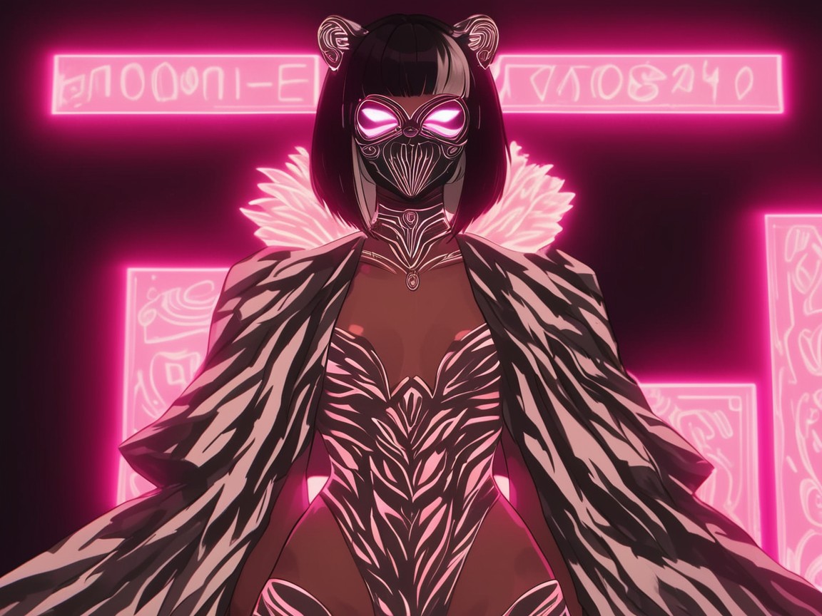 Latina, Mask Glow, Squared Thighs Hentai AI Porn