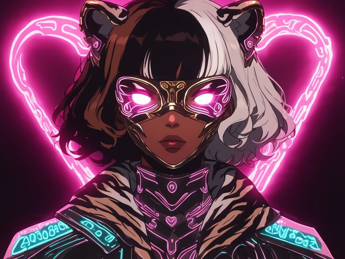 Squared Thighs, Squared Hips, Mask Glow Hentai AI Porn
