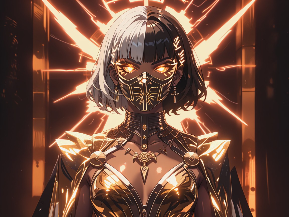 Silver Tiger Print Cape, Squared Thighs, 18+ AI Porn