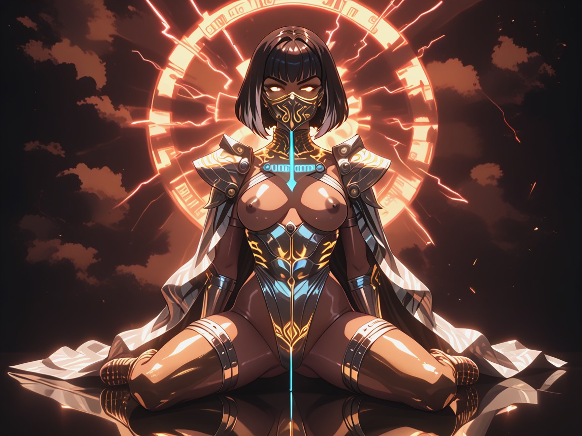 Mask Glow, Magical Mask, Squared Shoulders AI Porn