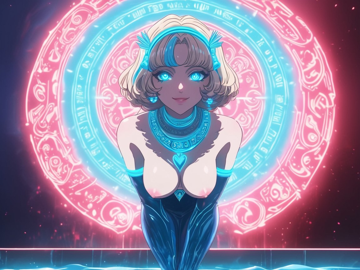 Necklace, One Woman, Love Hearts Hentai AI Porn