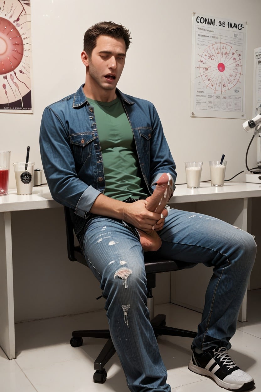 Green T Shirt, In Clinic Room, Jeans AI Gay Porn