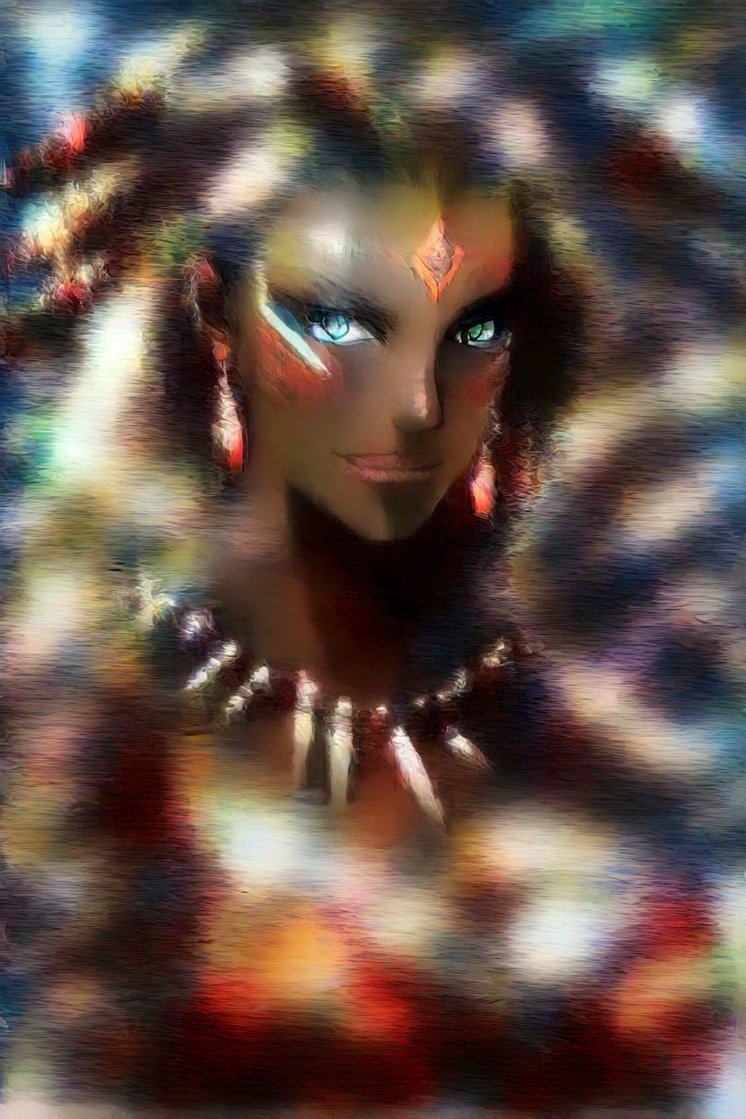 Black Hair With Red Highlights, 25+, Feathers In Hair Hentai AI Porn