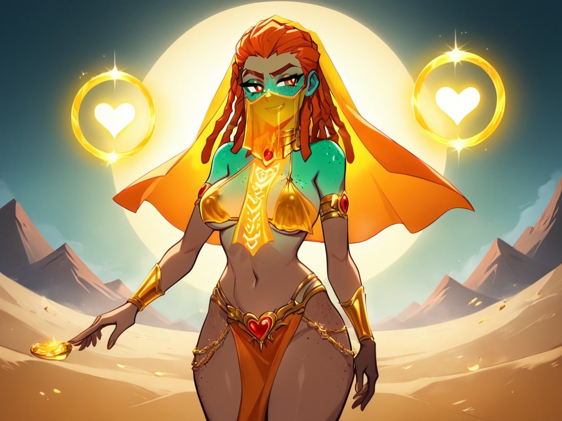 Nsfw, Gold Glitter On Skin, Dreadlocks Ginger Latina AI Porn