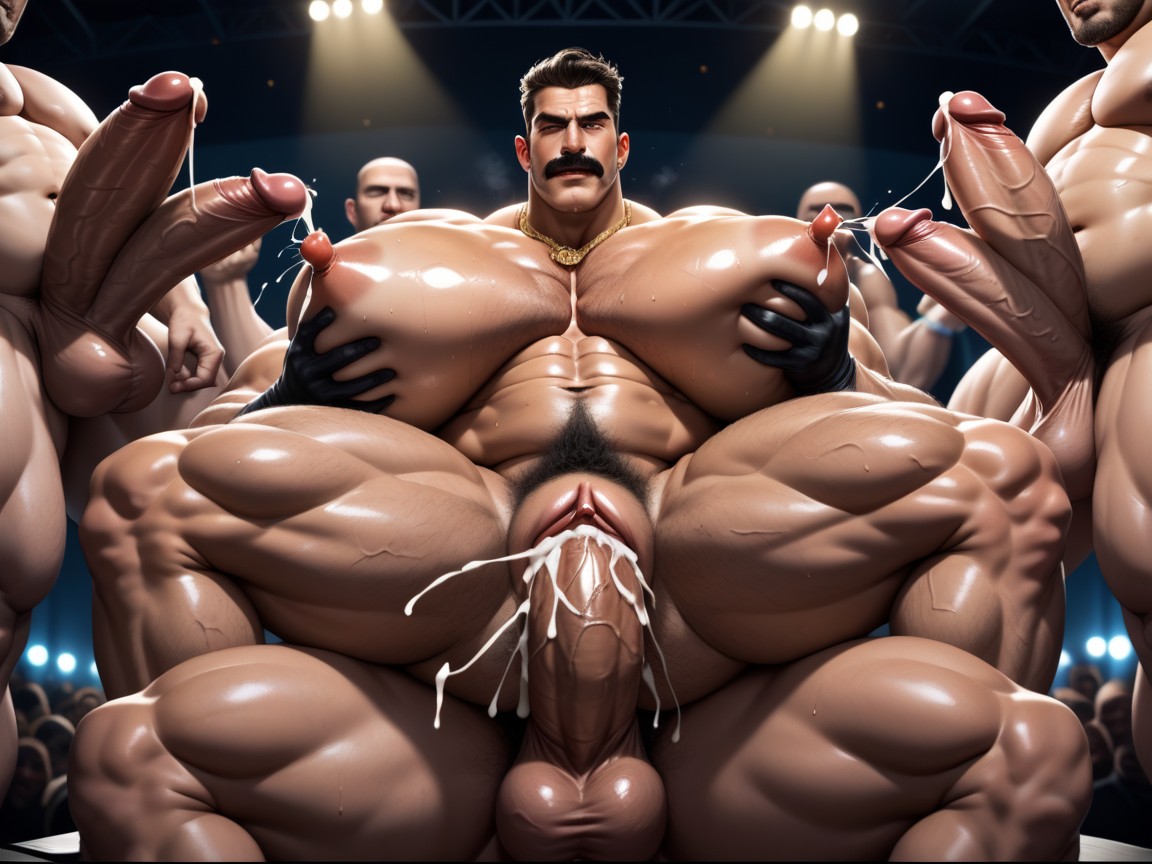 Massive Hairy Muscles, Erect Penis, Sideburns AI Gay Porn