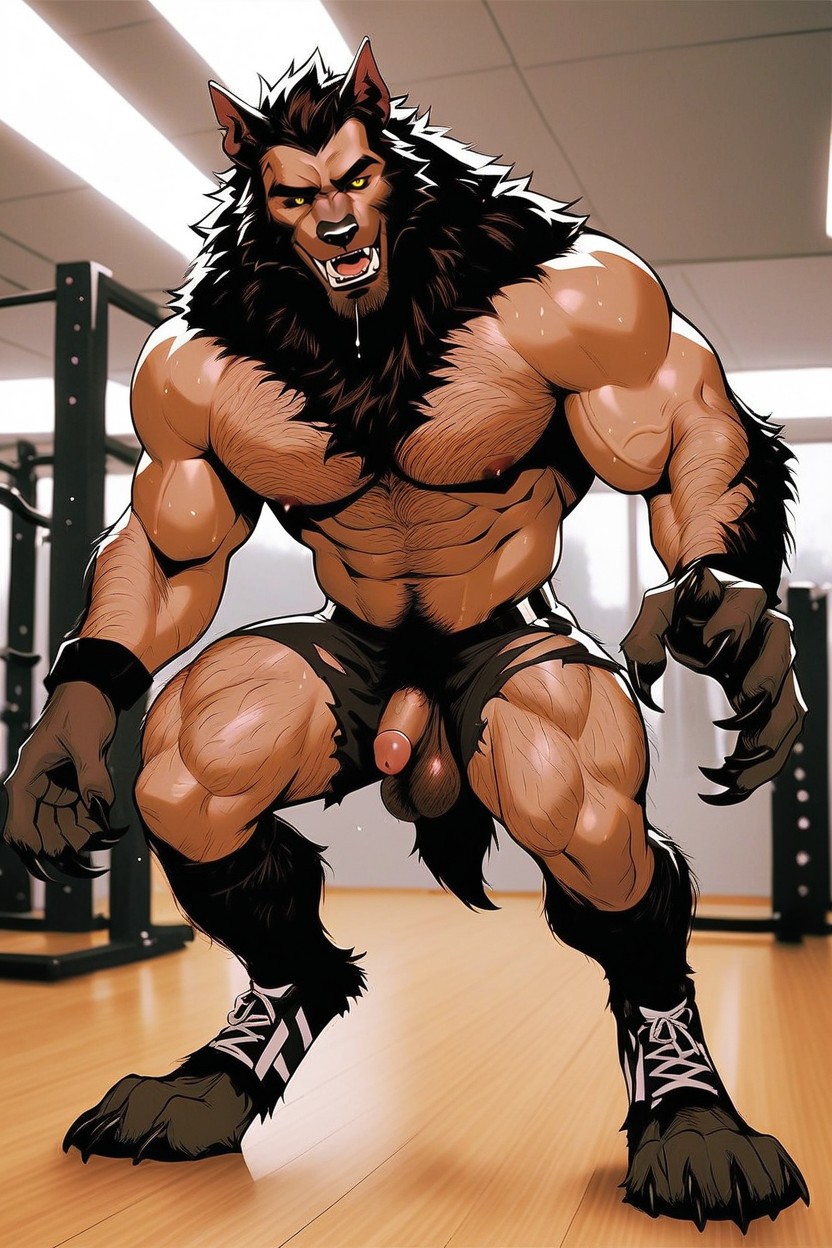 Ripped Clothes , Artwork Quality, The Image Of The Werewolf Is Of The Highest Quality And Detail AI Gay Porn
