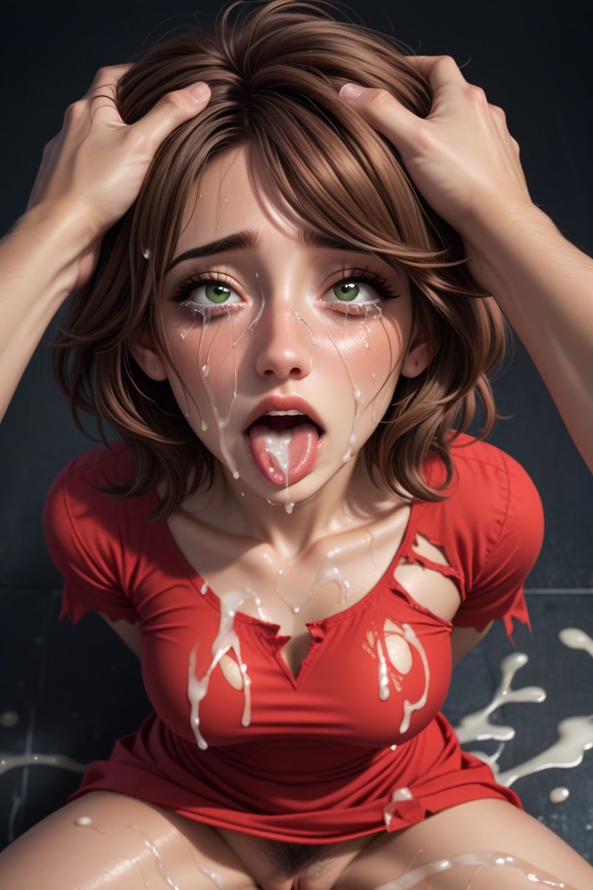 Aroused, Male Head Grab, Tearing Up Hentai AI Porn