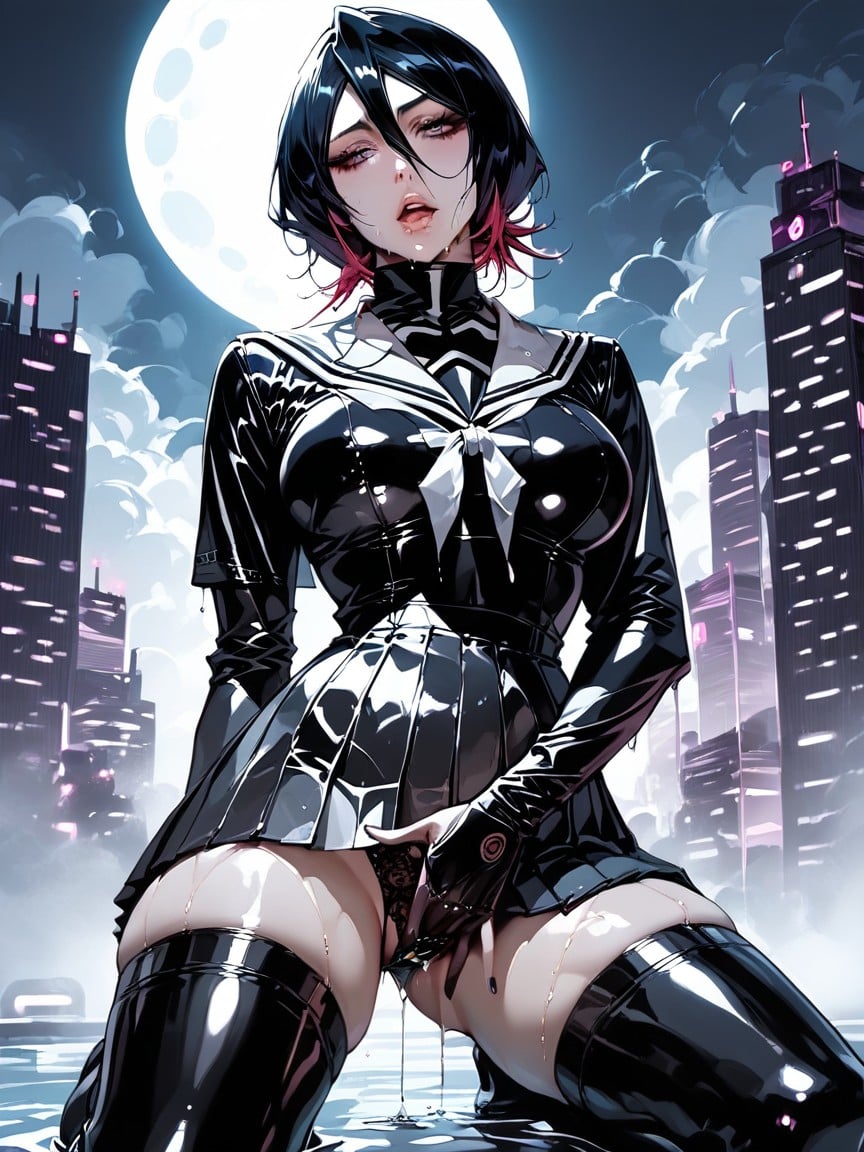 Wet Clothing, Immersed In Water, Intense Squirting Hentai AI Porn