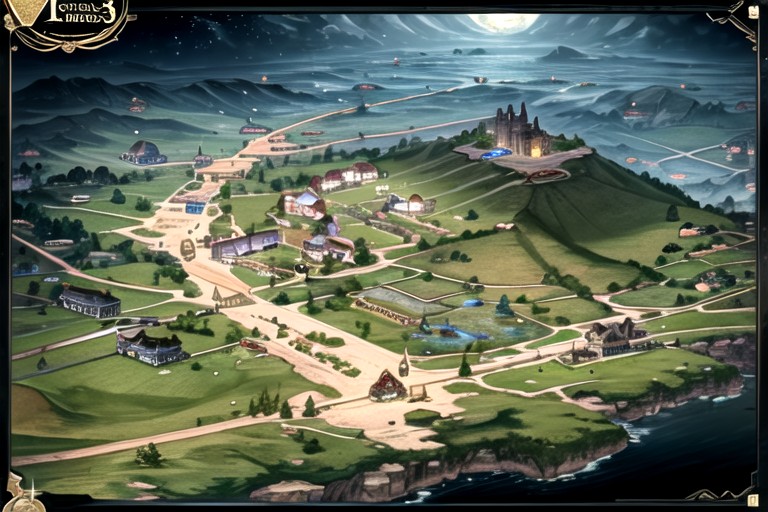 Traditional Art, No Lighting On The Map, Big Map Of A Dark Terrain Hentai AI Porn
