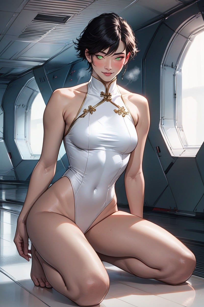 Black Hair, Muy Corto, Delgada Hentai IA
