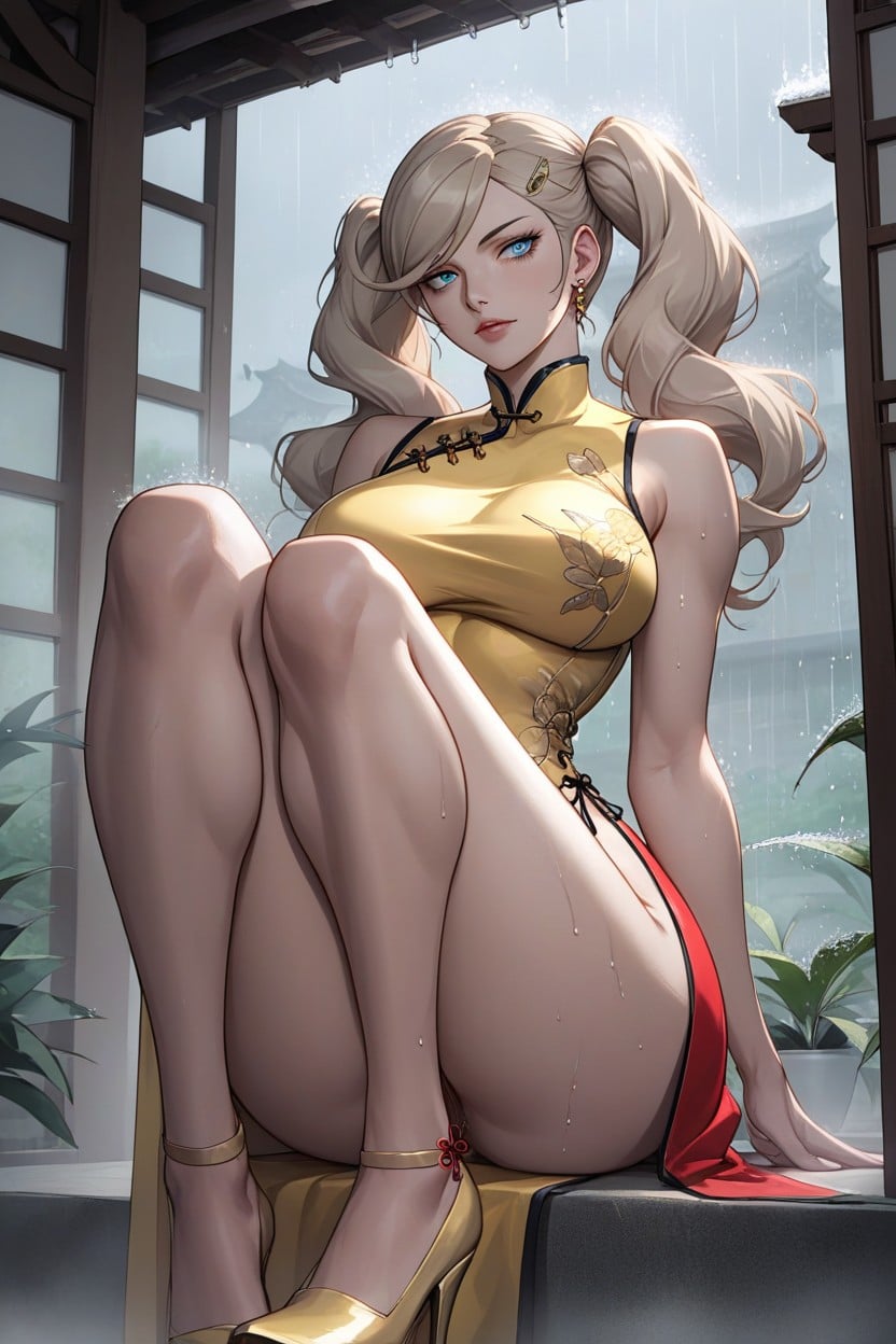 Raining, Long Eyelashes, Rounded Ass Hentai AI Porn