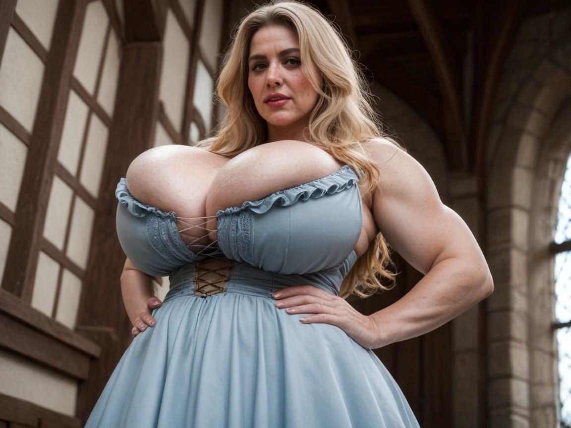 Medieval, Deep Cleavage, Freckles MILF AI Porn