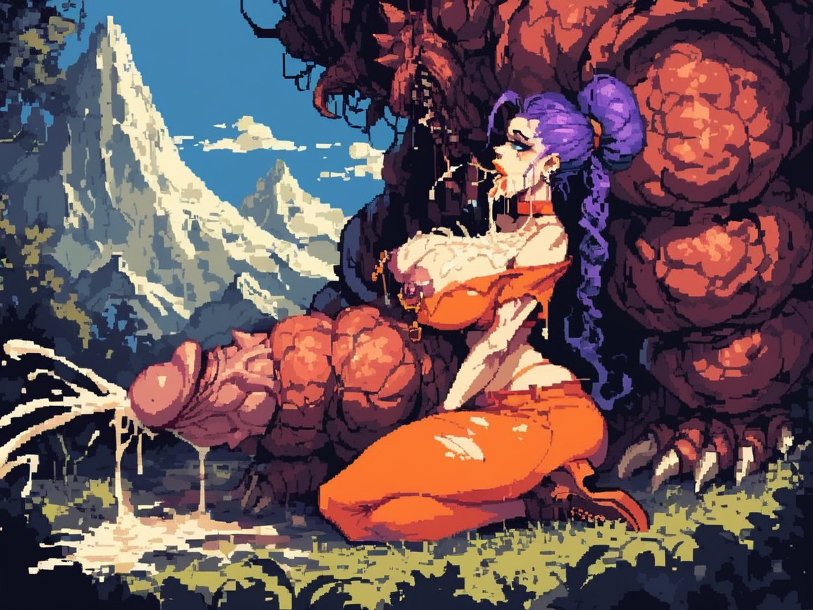 Huge Muscular Manticore, Ass Popping Out, Jerking Off AI Porn