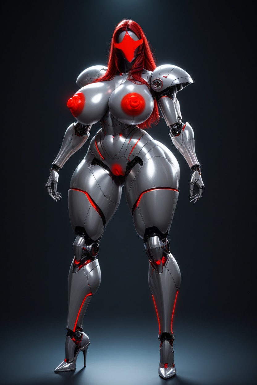 Overflowing Breasts, Massive Metallic Breasts, Humanoid Face AI Porn