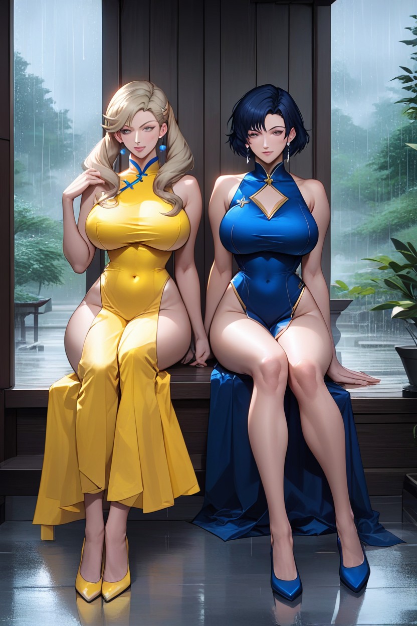 Long Black Eyelashes, Large Breasts, Massive Ass Hentai AI Porn