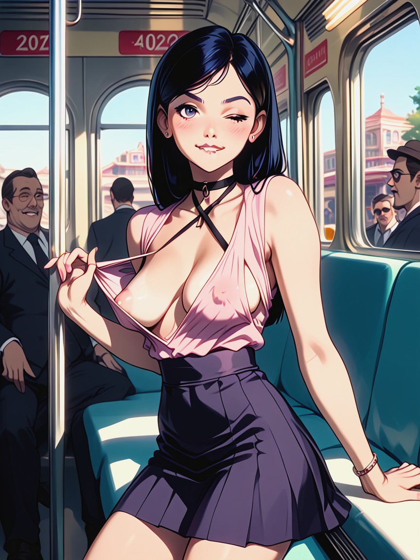 Retrousse Breasts, Fully Clothed, Skinny AI Porn