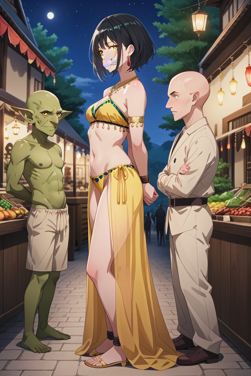 Medieval Market, Standing, Detailed Eyes Hentai AI Porn