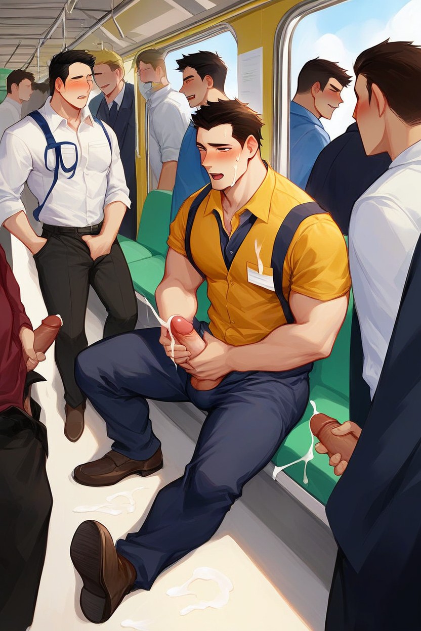 Horny Construction Worker, Oral Sex, Face AI Gay Porn