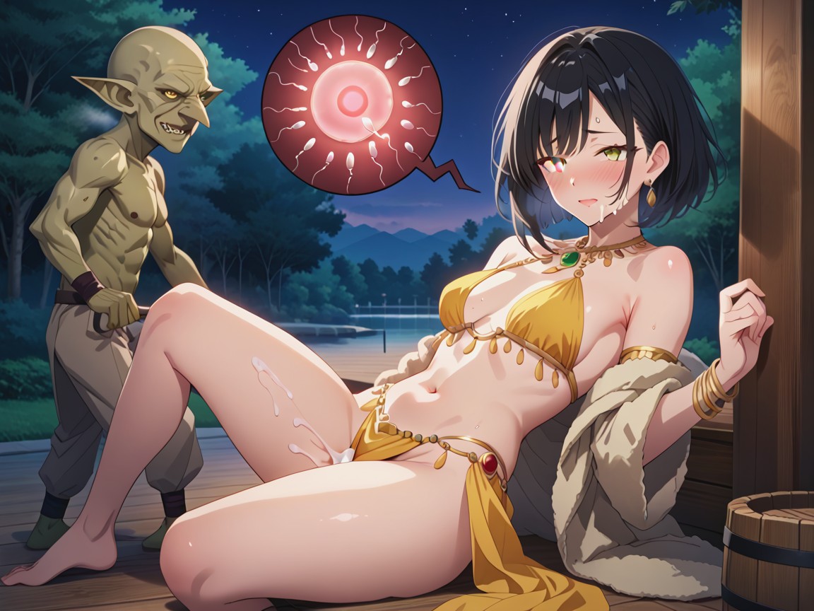 Female Awkward Face, Side View, Belly Dancer Hentai AI Porn