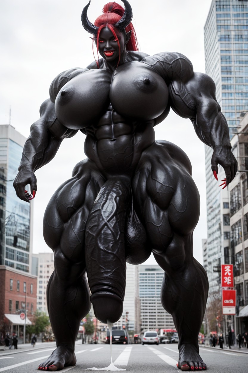 Gigantic, Venom Futanari, Muscular Veins Shemale AI Porn