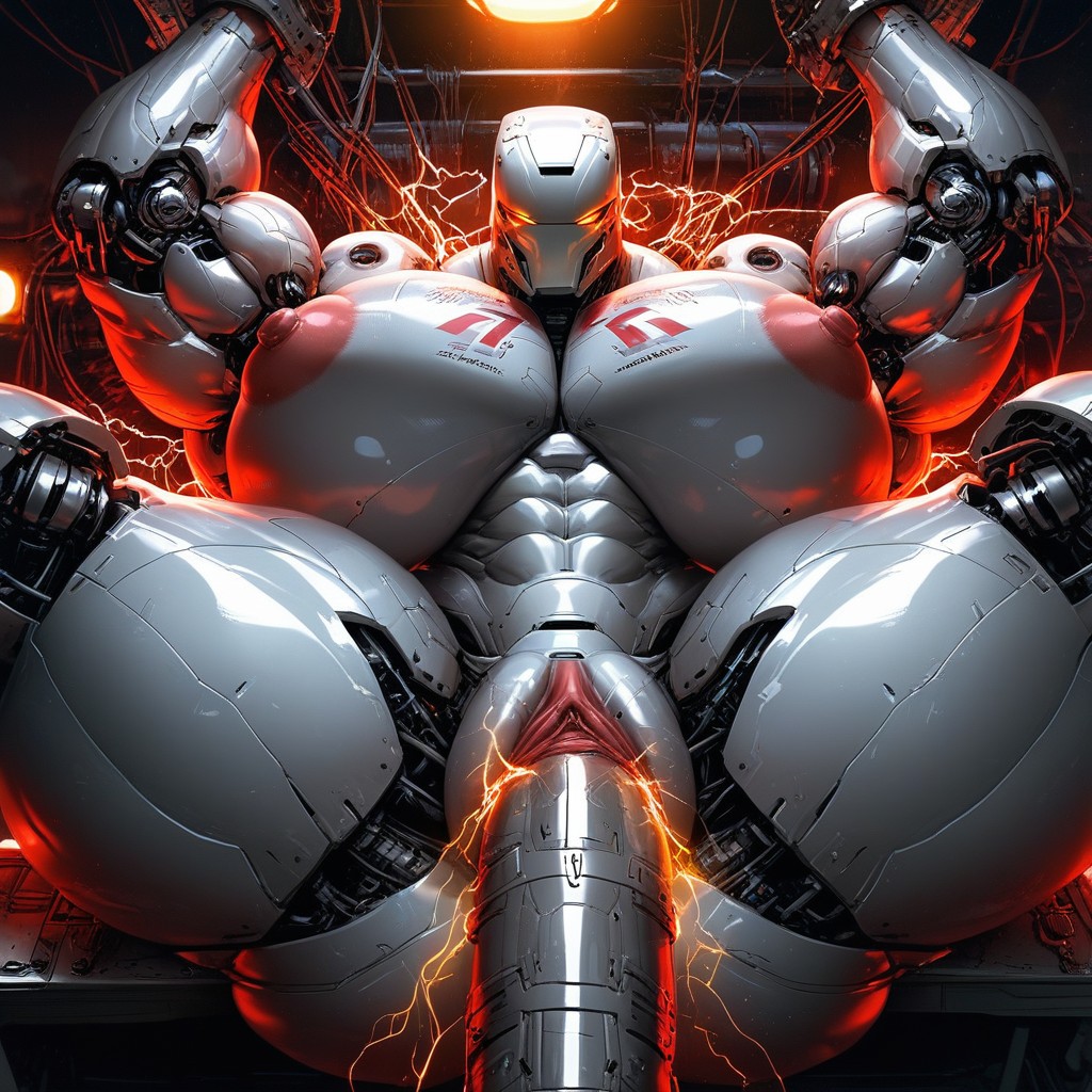 Huge Machine Cocks, Robot, Huge Pumped Pussy Porno IA