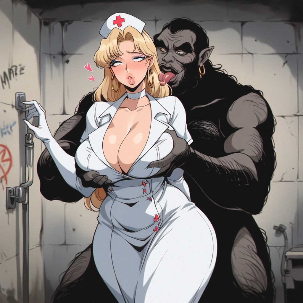 Rolling Eyes, Blue Eyes, Busty AI Porn