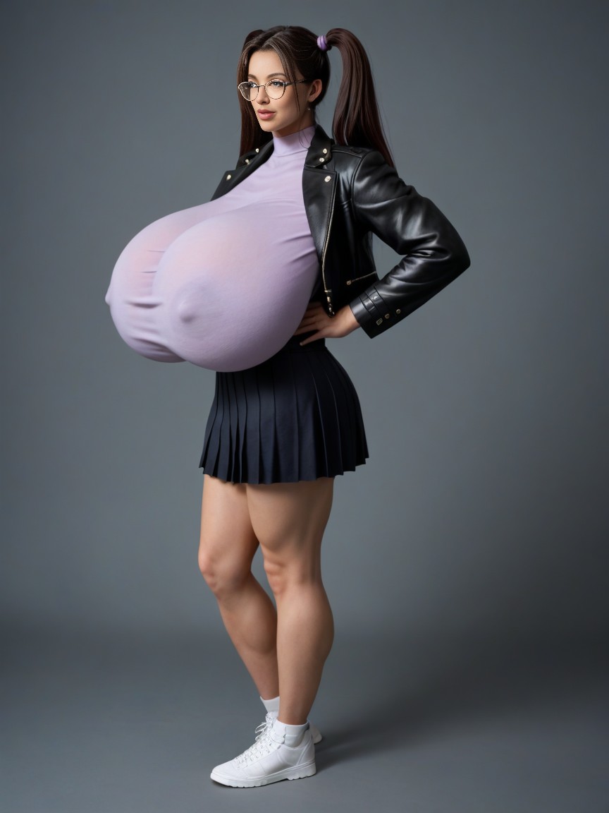 Breast Bigger Than Waist, Glasses, Gigantic Round Breast AI Porn